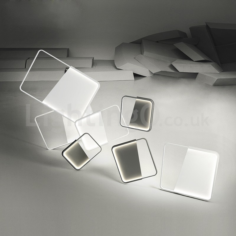 Plafoniera LED quadrata a filo in alluminio, ultra sottile 5 cm