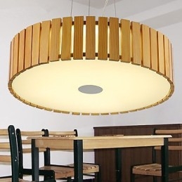 Lampadario mini a lanterna in legno e bambù