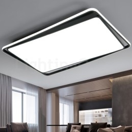 Plafoniera rettangolare moderna a filo bianco e nero