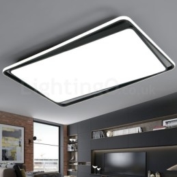 Plafoniera rettangolare moderna a filo bianco e nero