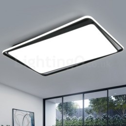 Plafoniera rettangolare moderna a filo bianco e nero