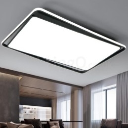 Plafoniera rettangolare moderna a filo bianco e nero