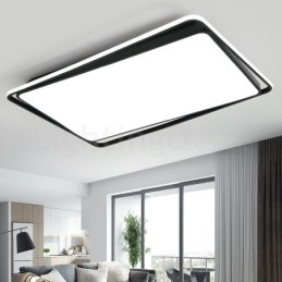 Plafoniera rettangolare moderna a filo bianco e nero