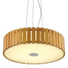 Lampadario mini a lanterna in legno e bambù