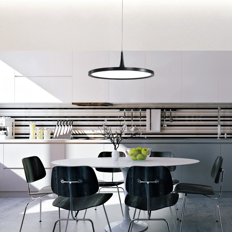 Lampada a sospensione nordica ultrasottile a testa singola in acrilico, LED, Ø40/50 cm