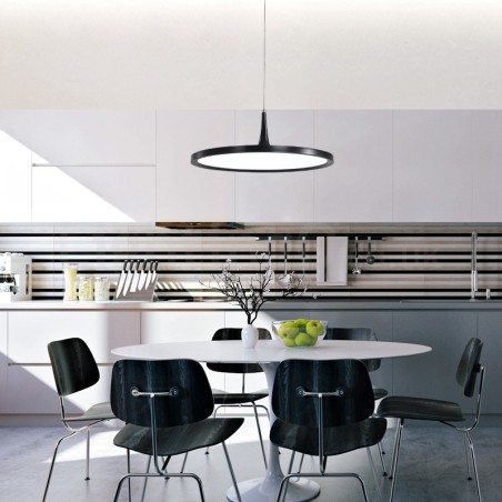 Lampada a sospensione nordica ultrasottile a testa singola in acrilico, LED, Ø40/50 cm