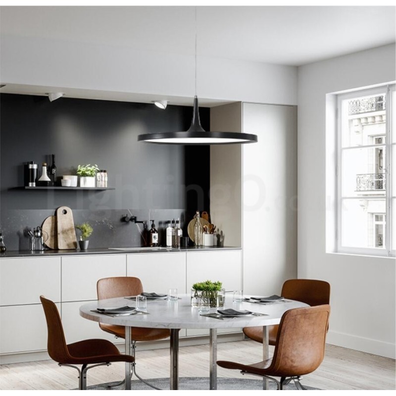 Lampada a sospensione nordica ultrasottile a testa singola in acrilico, LED, Ø40/50 cm