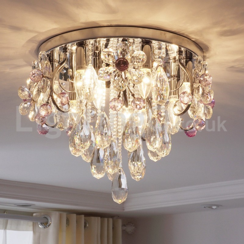 Plafoniera rotonda a filo in cristallo E14 48 cm x 37 cm