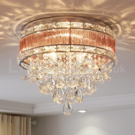Plafoniera a filo moderna in cristallo E14 43 cm x 37 cm