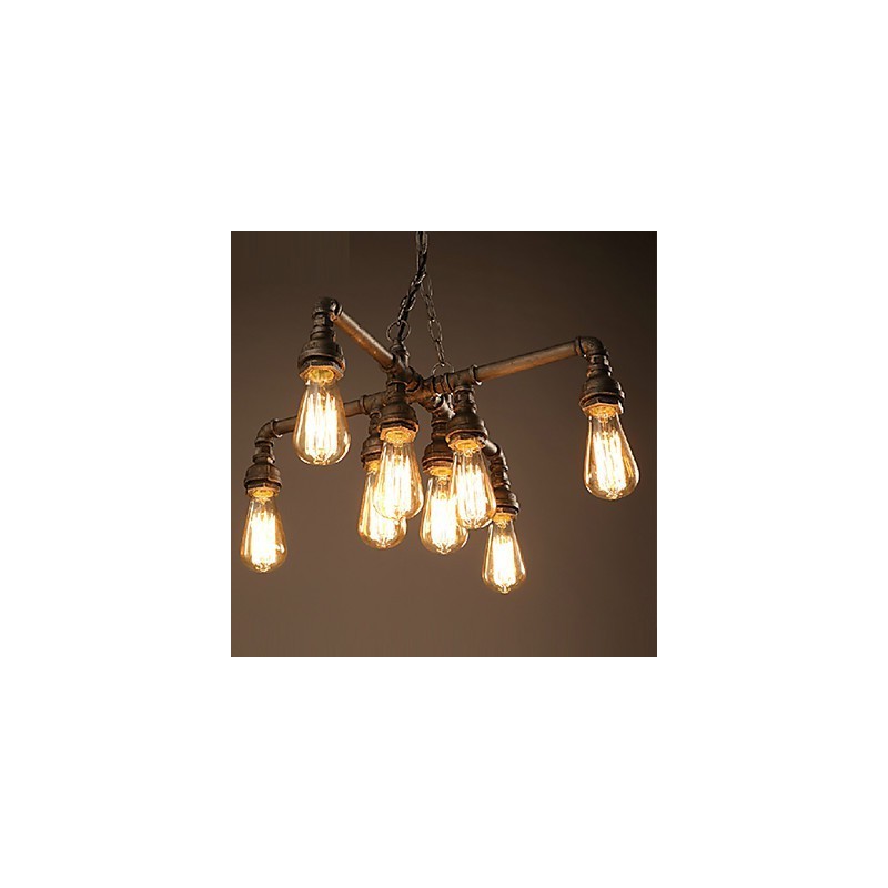 Lampadario rustico classico moderno in metallo, stile candela, 55 cm