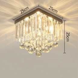 Plafoniera a filo quadrata in cristallo moderna 25 cm LED