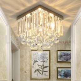 Plafoniera a filo quadrata in cristallo moderna 25 cm LED