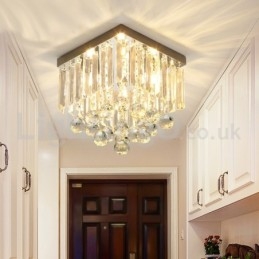 Plafoniera a filo quadrata in cristallo moderna 25 cm LED