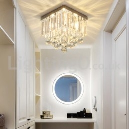 Plafoniera a filo quadrata in cristallo moderna 25 cm LED