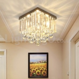 Plafoniera a filo quadrata in cristallo moderna 25 cm LED
