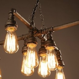 Lampadario rustico classico moderno in metallo, stile candela, 55 cm