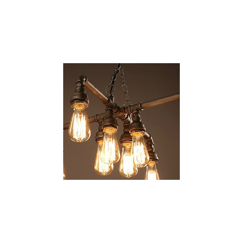 Lampadario rustico classico moderno in metallo, stile candela, 55 cm