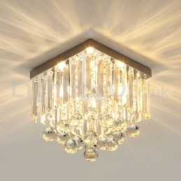 Plafoniera a filo quadrata in cristallo moderna 25 cm LED