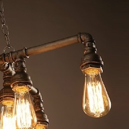 Lampadario rustico classico moderno in metallo, stile candela, 55 cm