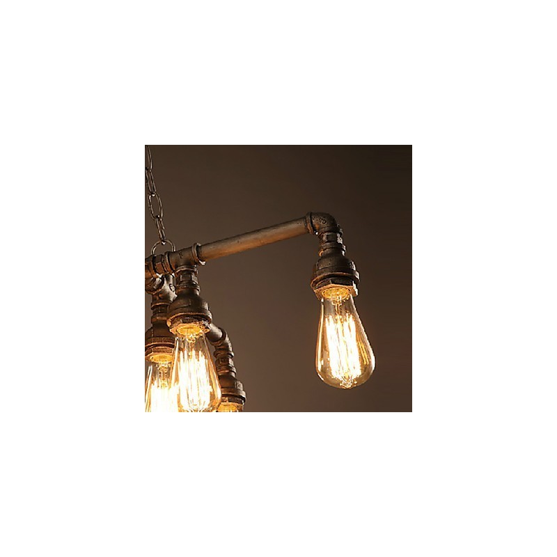 Lampadario rustico classico moderno in metallo, stile candela, 55 cm