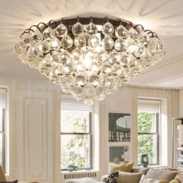 Plafoniera rotonda in cristallo contemporanea 30 cm e 55 cm E14