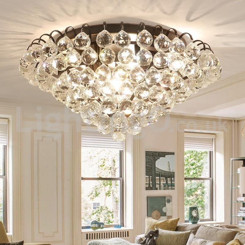 Plafoniera rotonda in cristallo contemporanea 30 cm e 55 cm E14