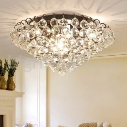 Plafoniera rotonda in cristallo contemporanea 30 cm e 55 cm E14