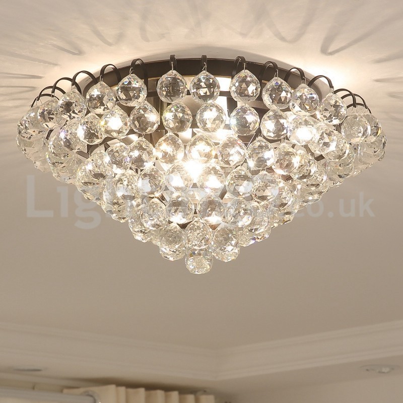 Plafoniera rotonda in cristallo contemporanea 30 cm e 55 cm E14