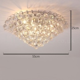 Plafoniera rotonda in cristallo contemporanea 30 cm e 55 cm E14
