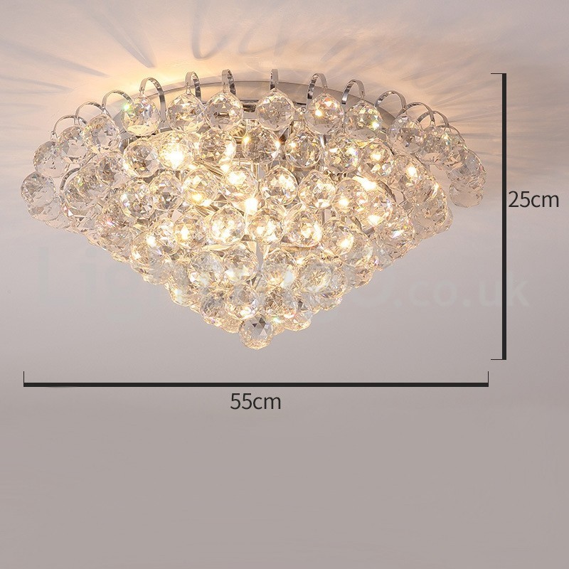 Plafoniera rotonda in cristallo contemporanea 30 cm e 55 cm E14