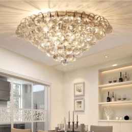 Plafoniera rotonda in cristallo contemporanea 30 cm e 55 cm E14