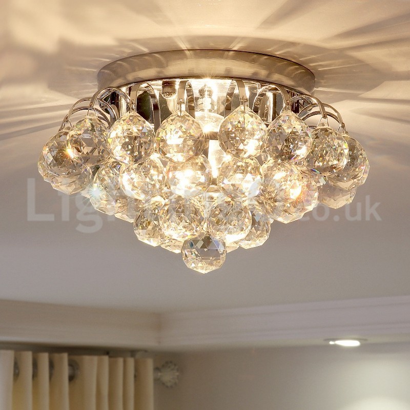 Plafoniera rotonda in cristallo contemporanea 30 cm e 55 cm E14
