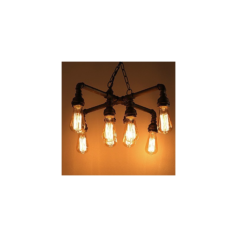 Lampadario rustico classico moderno in metallo, stile candela, 55 cm