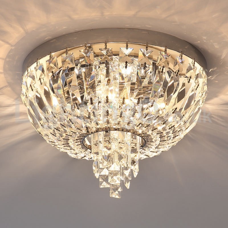 Plafoniera rotonda in cristallo contemporanea E14