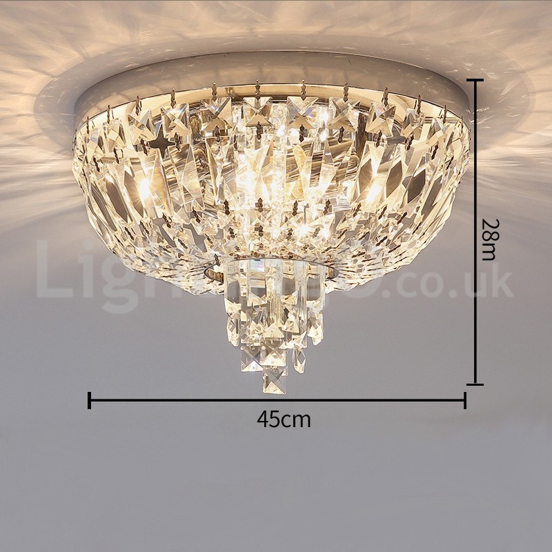 Plafoniera rotonda in cristallo contemporanea E14