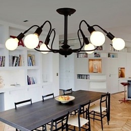 Plafoniera a soffitto vintage americano Loft in ferro nero