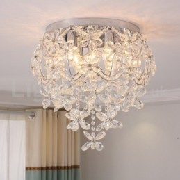 Plafoniera rotonda moderna 48 cm a filo in cristallo