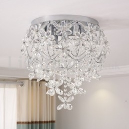 Plafoniera rotonda moderna 48 cm a filo in cristallo