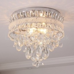 Plafoniera a filo rotonda in cristallo moderna 40 cm E14