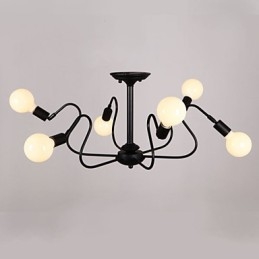 Plafoniera a soffitto vintage americano Loft in ferro nero