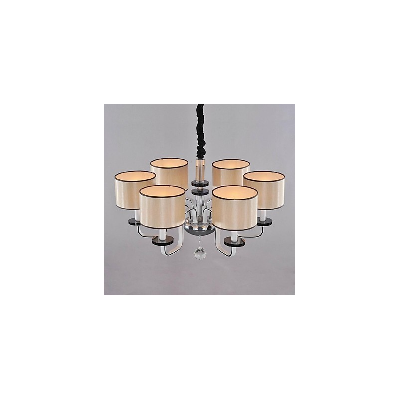 Lampadario moderno contemporaneo in metallo cromato e cristallo