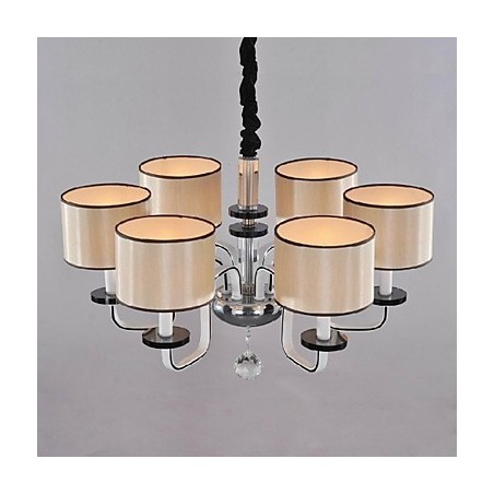 Lampadario moderno contemporaneo in metallo cromato e cristallo