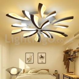 Plafoniera moderna a filo a 9 luci LED, 95 cm, acciaio inox e acrilico