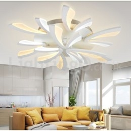 Plafoniera moderna a filo a 9 luci LED, 95 cm, acciaio inox e acrilico