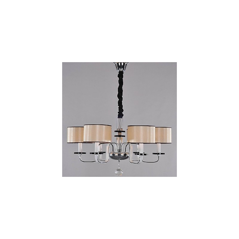 Lampadario moderno contemporaneo in metallo cromato e cristallo