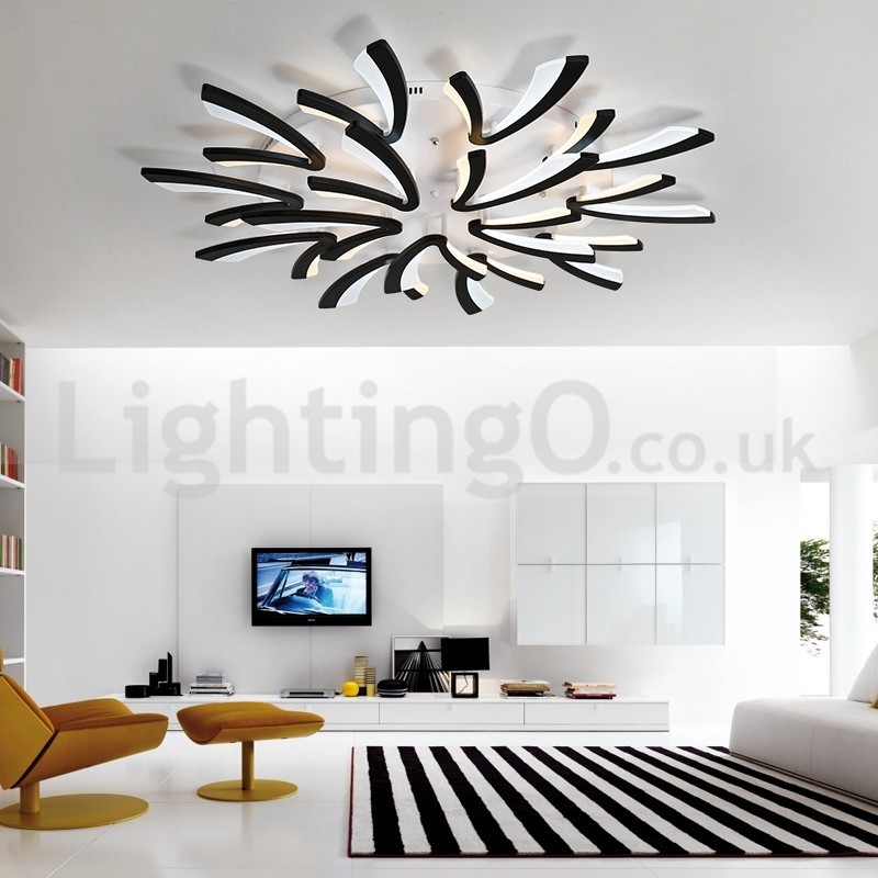 Plafoniera a filo moderna contemporanea 15 luci LED 125 cm