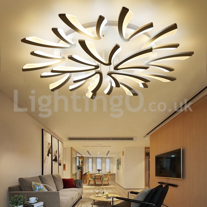 Plafoniera a filo moderna contemporanea 15 luci LED 125 cm
