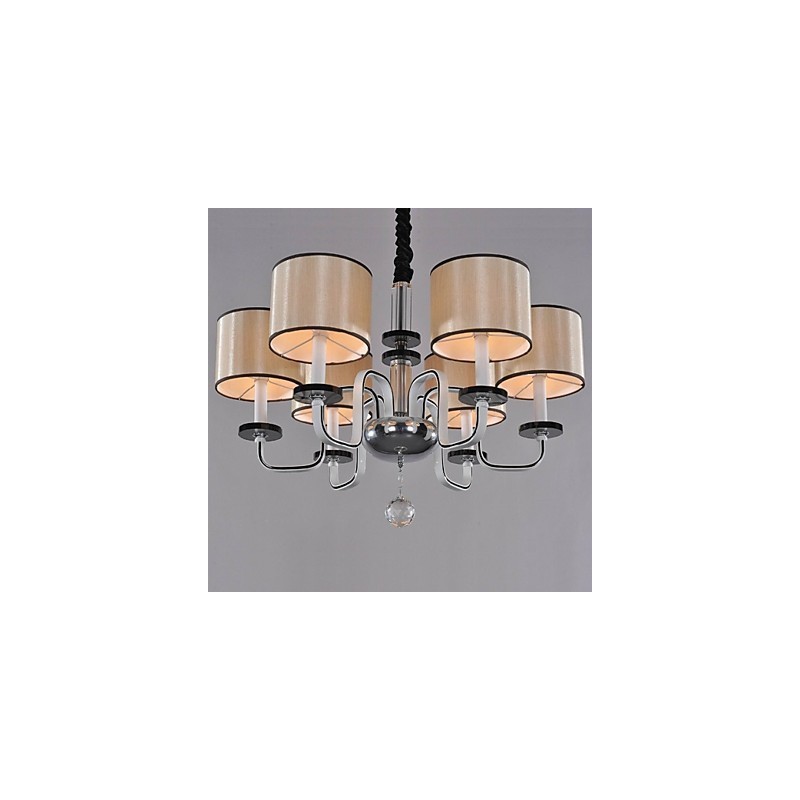Lampadario moderno contemporaneo in metallo cromato e cristallo