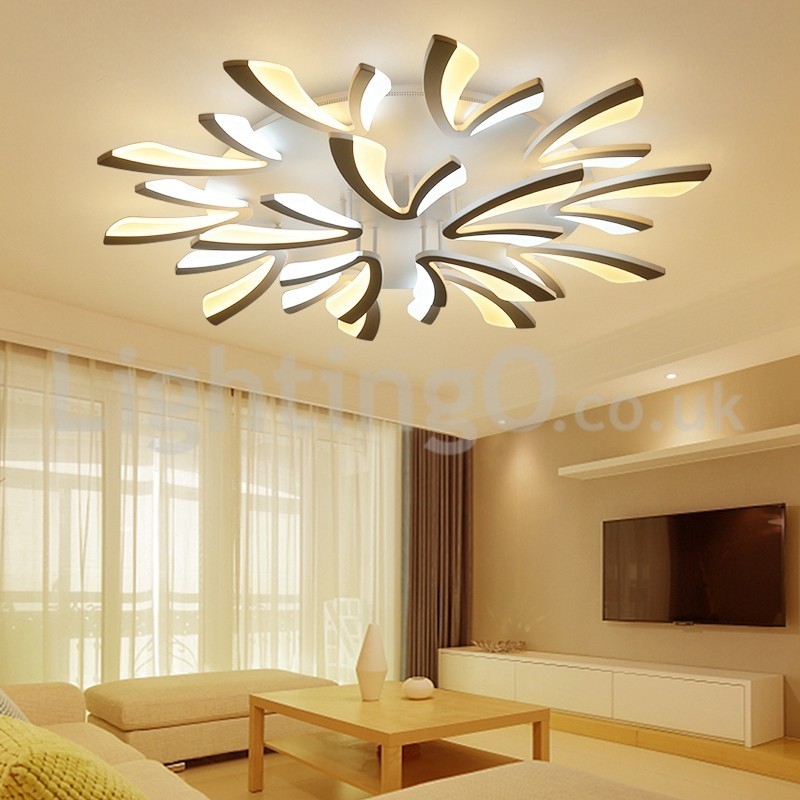 Plafoniera a filo moderna contemporanea 15 luci LED 125 cm