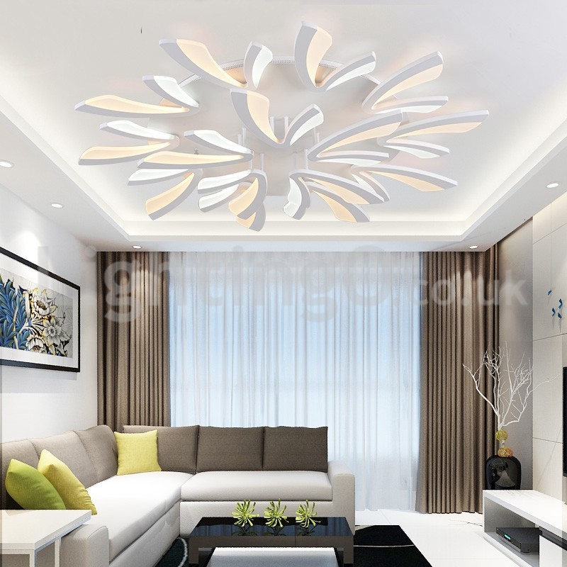 Plafoniera a filo moderna contemporanea 15 luci LED 125 cm